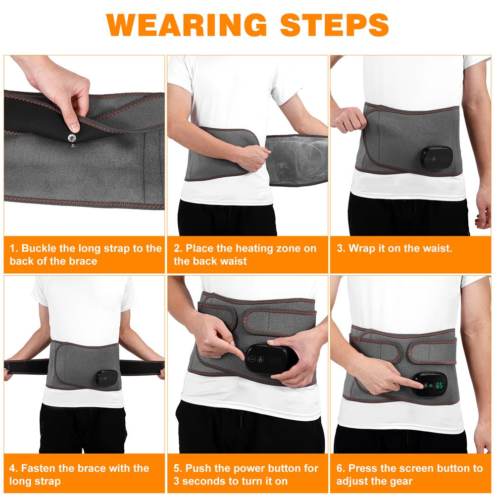 Wireless Back Support Massager with Thermal Heat Therapy