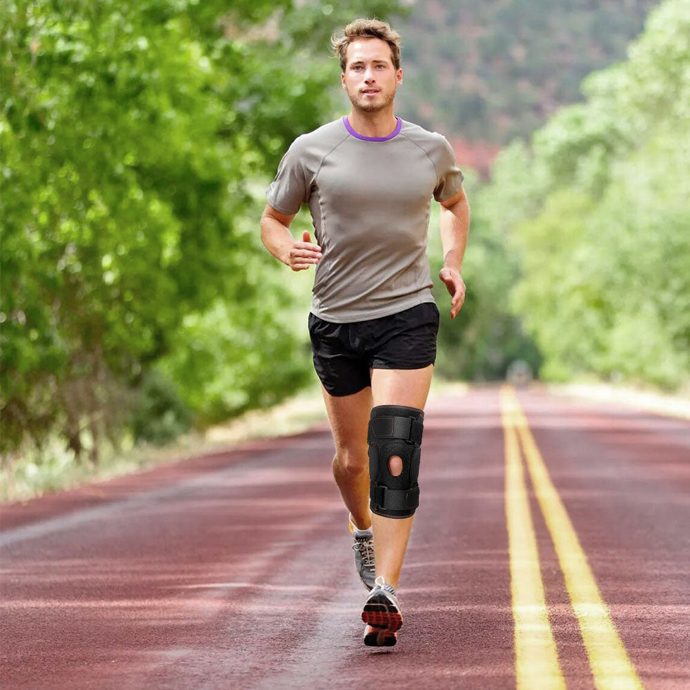 Strong Hinged Knee Support Brace with Metal Stabilizer