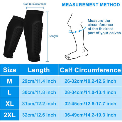 Protective Velthek Football Calf Sleeves with Pads 2 Pack