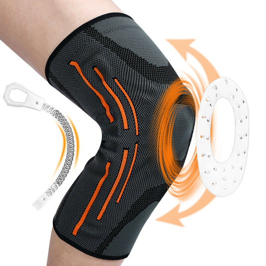 Sporty Knee Support Brace with Gel Pad and Stabilizers - Velthek