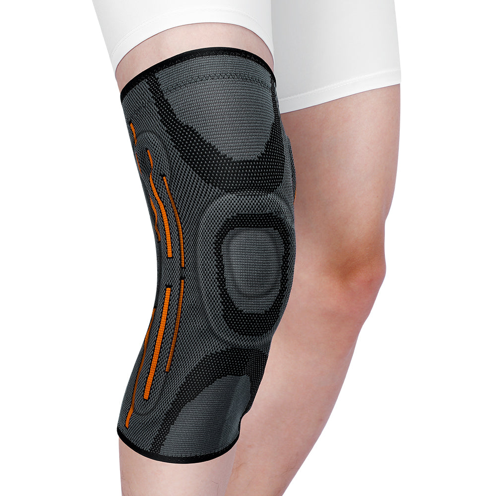 Sporty Knee Support Brace with Gel Pad and Stabilizers