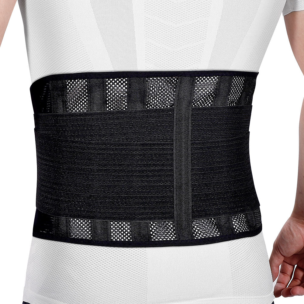 Adjustable Lower Back Support Belt with Detachable Stabilizer Strips