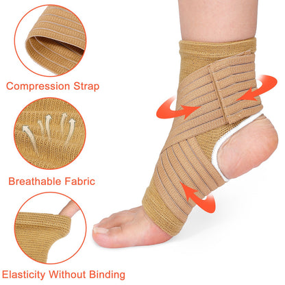 Athletic Ankle Support Wrap with Adjustable Straps – 2 Pack