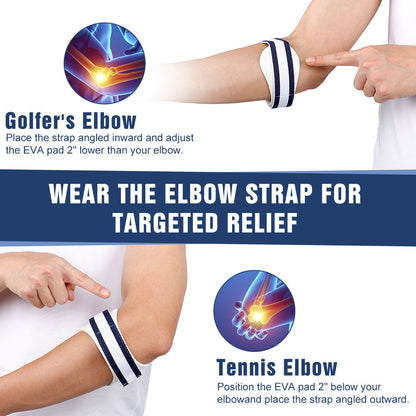 Comfortable Neoprene Tennis Elbow Support Band – 2 Pack