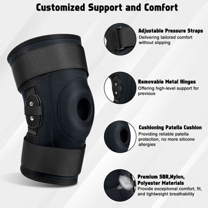 Flexible Hinged Open Patella Knee Support Brace