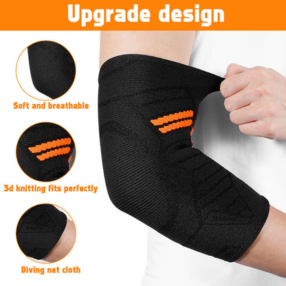 Supportive Elbow Compression Sleeves 2 Pack for Men Women