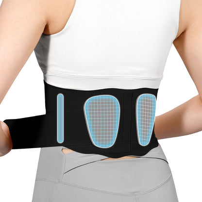 Supportive Lumbar Back Brace with Adjustable Compression Strap