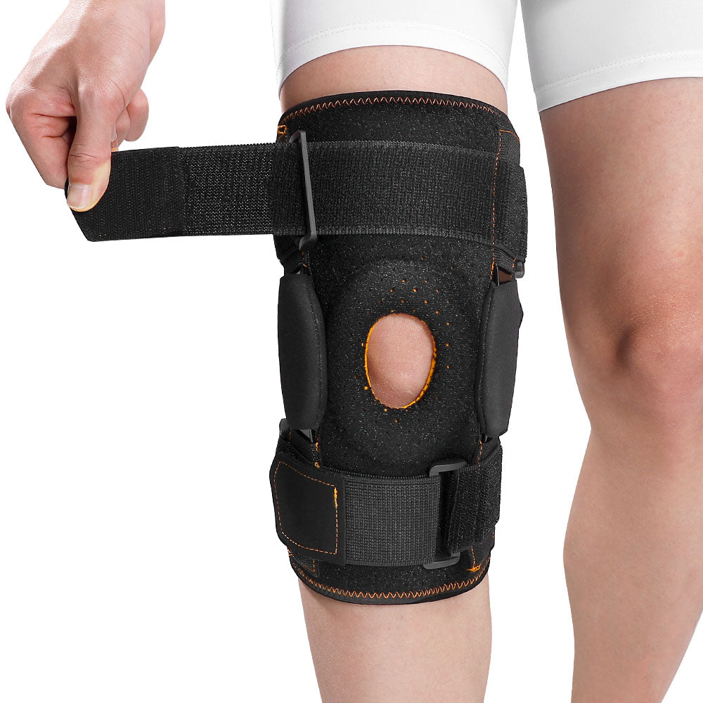 Strong Hinged Knee Support Brace with Metal Stabilizer