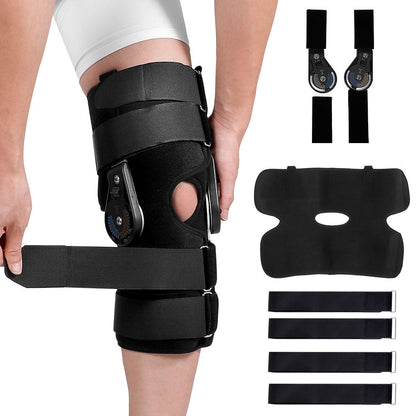 Adjustable Hinged Knee Support with Secure Locking Dials