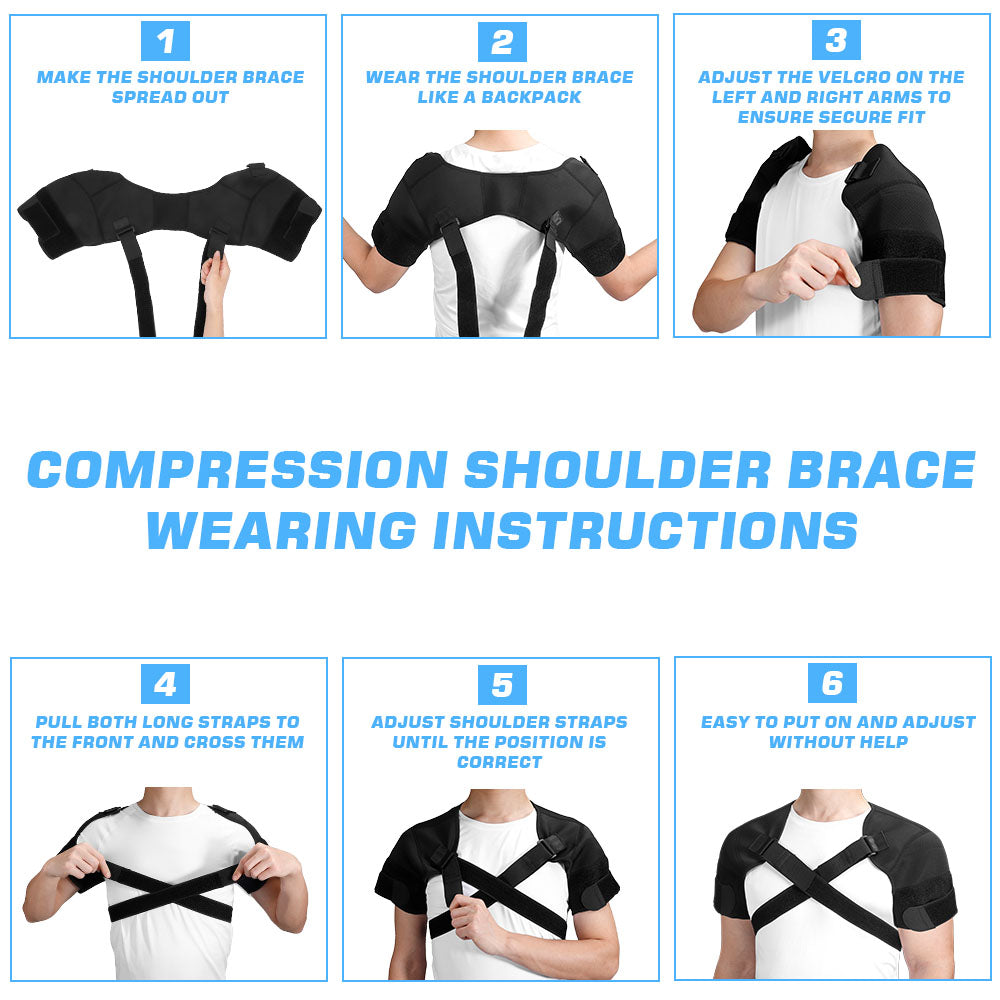 Flexible Sports Double Shoulder Support Brace for Fitness