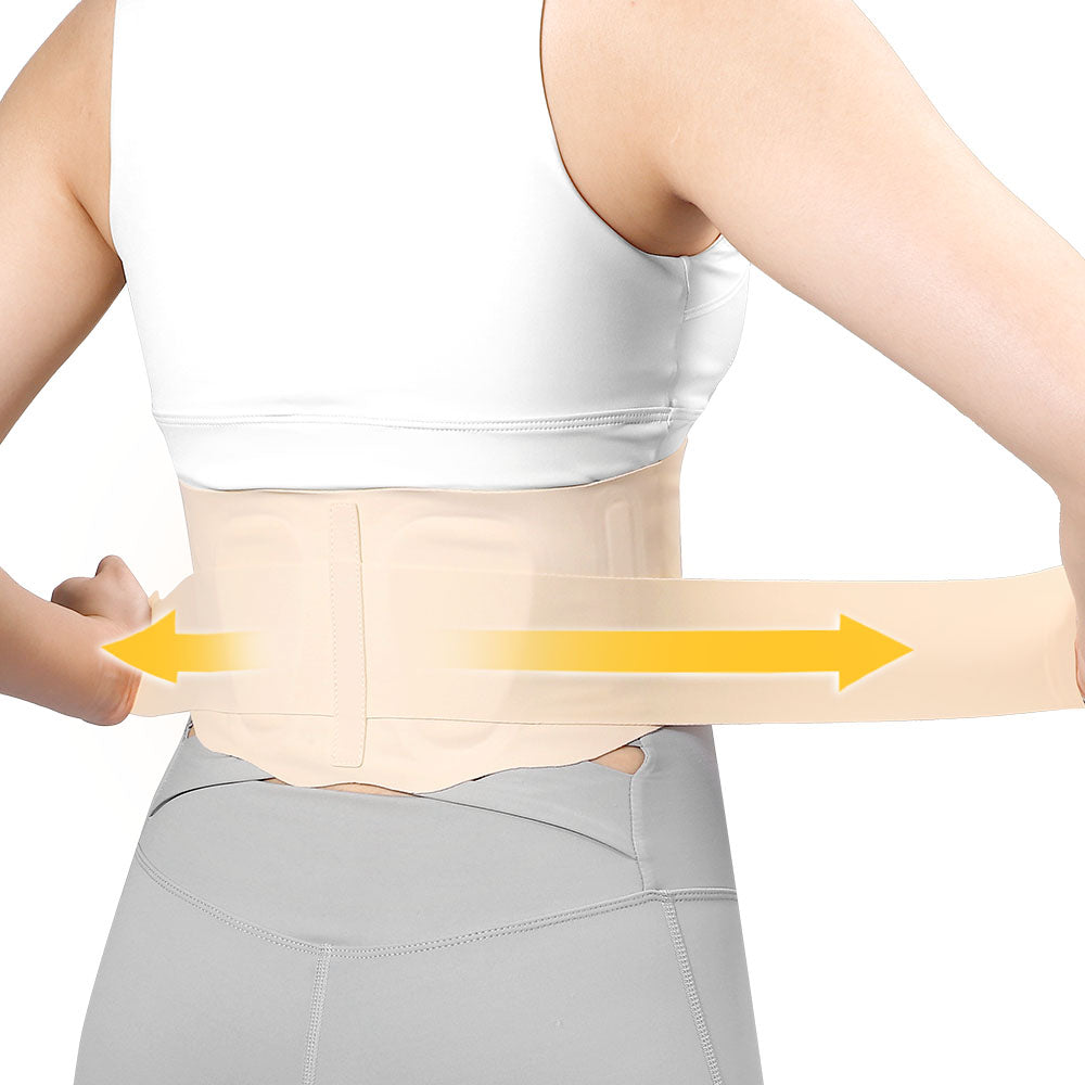 Supportive Lumbar Back Brace with Adjustable Compression Strap