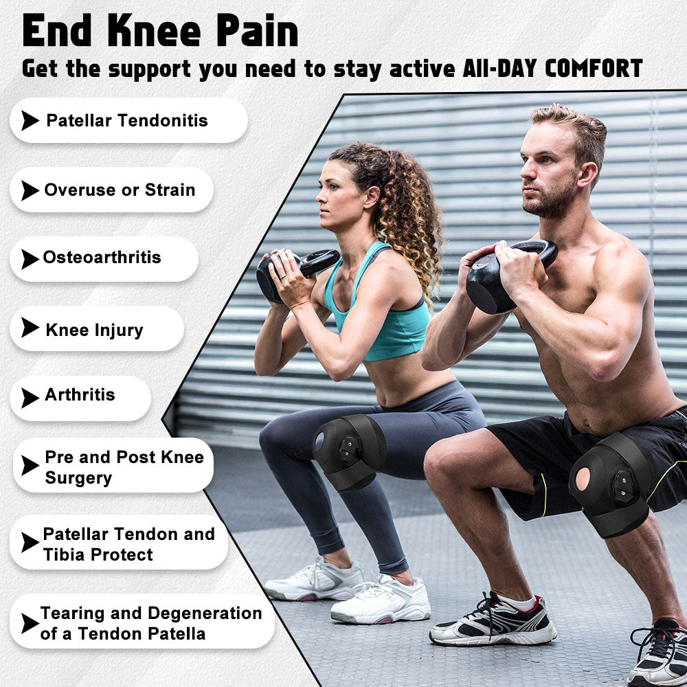 Flexible Hinged Open Patella Knee Support Brace