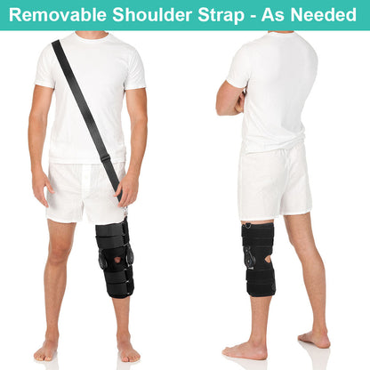 Adjustable Hinged Knee Support with Secure Locking Dials