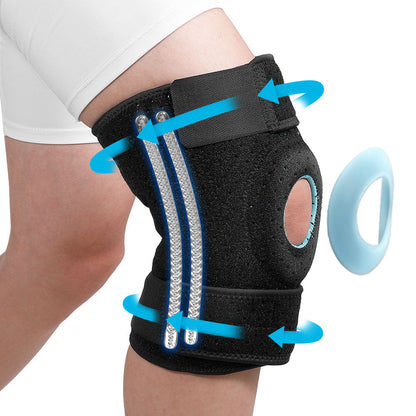 Flexible Sports Knee Support Brace with Spring and Eva Padding