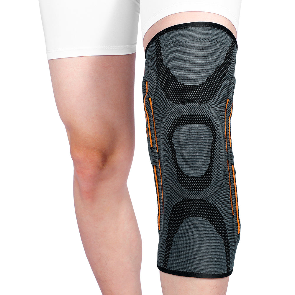 Sporty Knee Support Brace with Gel Pad and Stabilizers