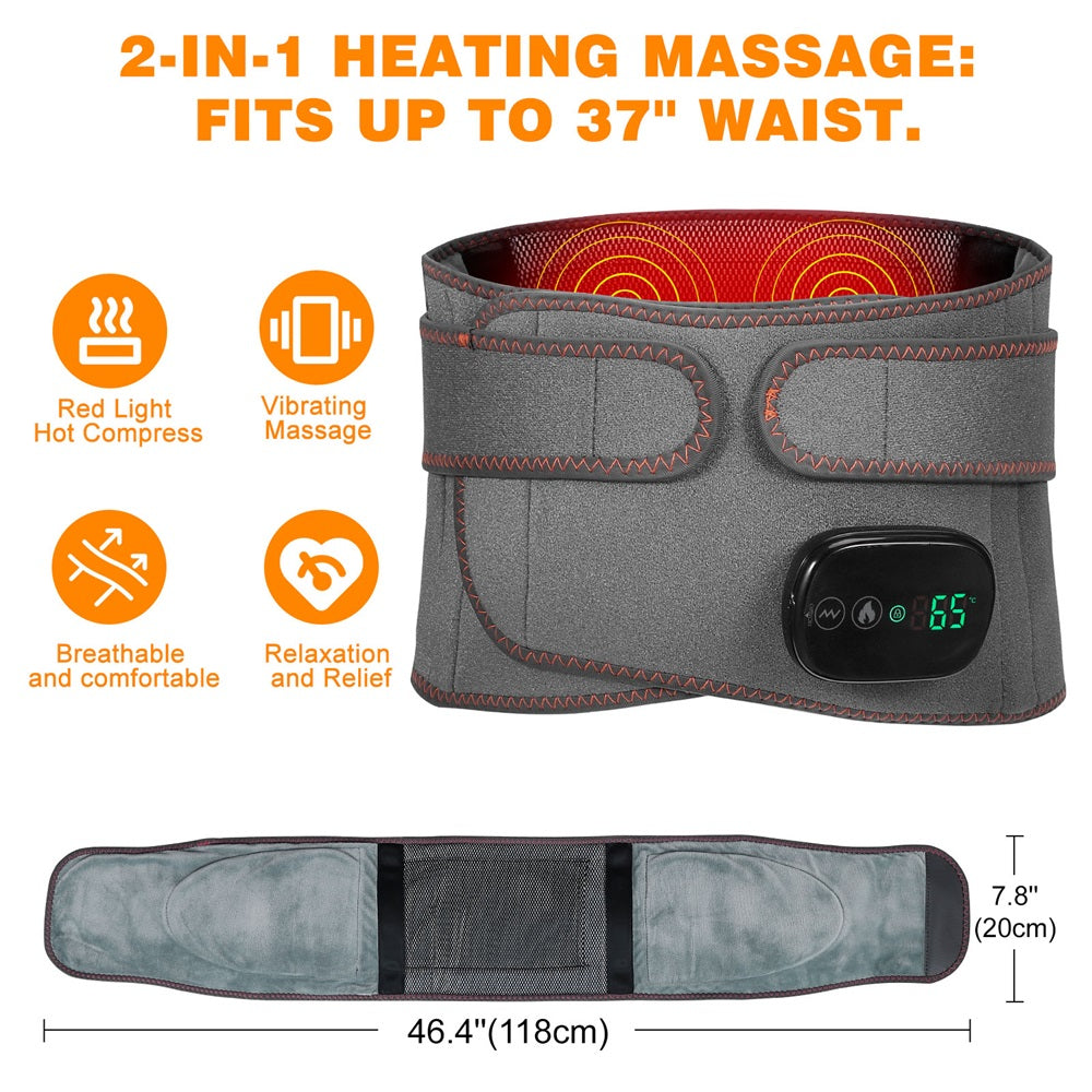 Wireless Back Support Massager with Thermal Heat Therapy