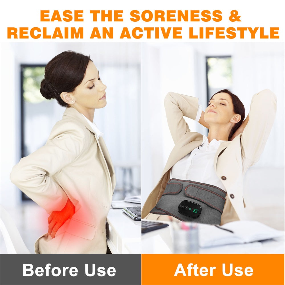 Wireless Back Support Massager with Thermal Heat Therapy