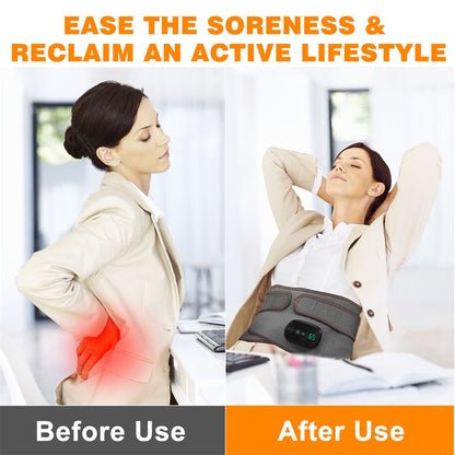 Wireless Back Support Massager with Thermal Heat Therapy