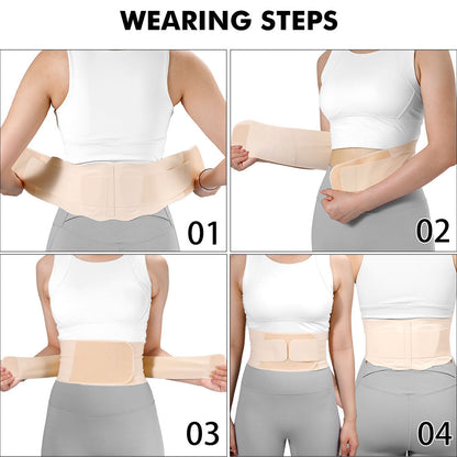 Supportive Lumbar Back Brace with Adjustable Compression Strap