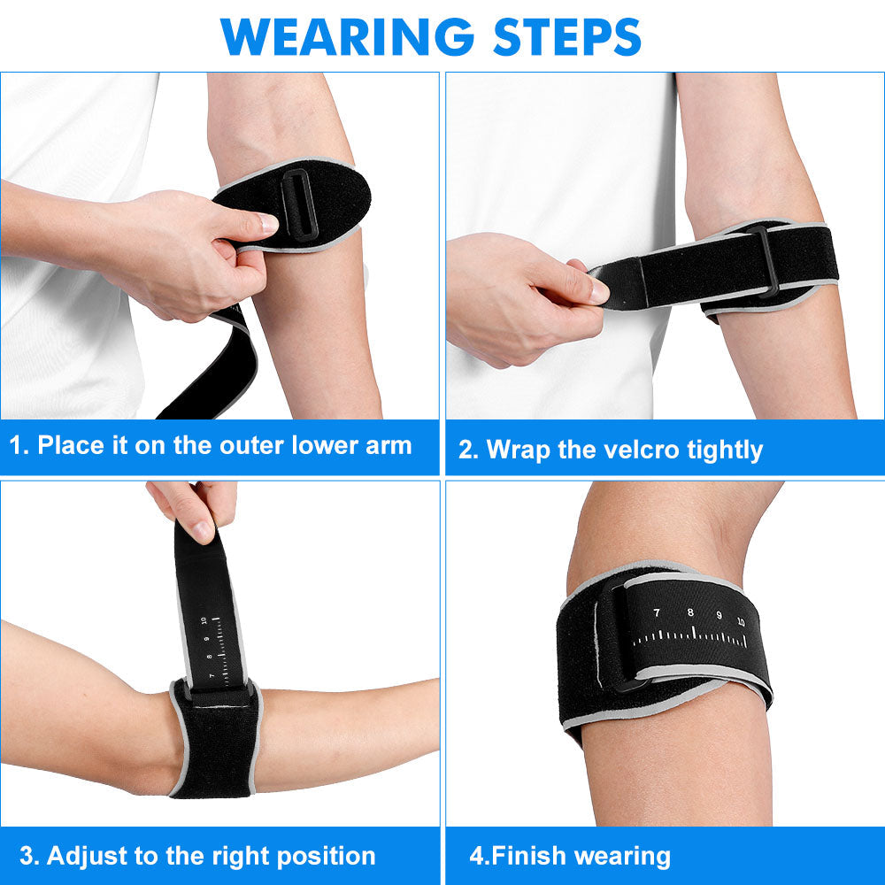 Breathable Elbow Support Strap for Athletes - 2 Pack