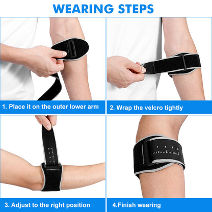 Breathable Elbow Support Strap for Athletes - 2 Pack