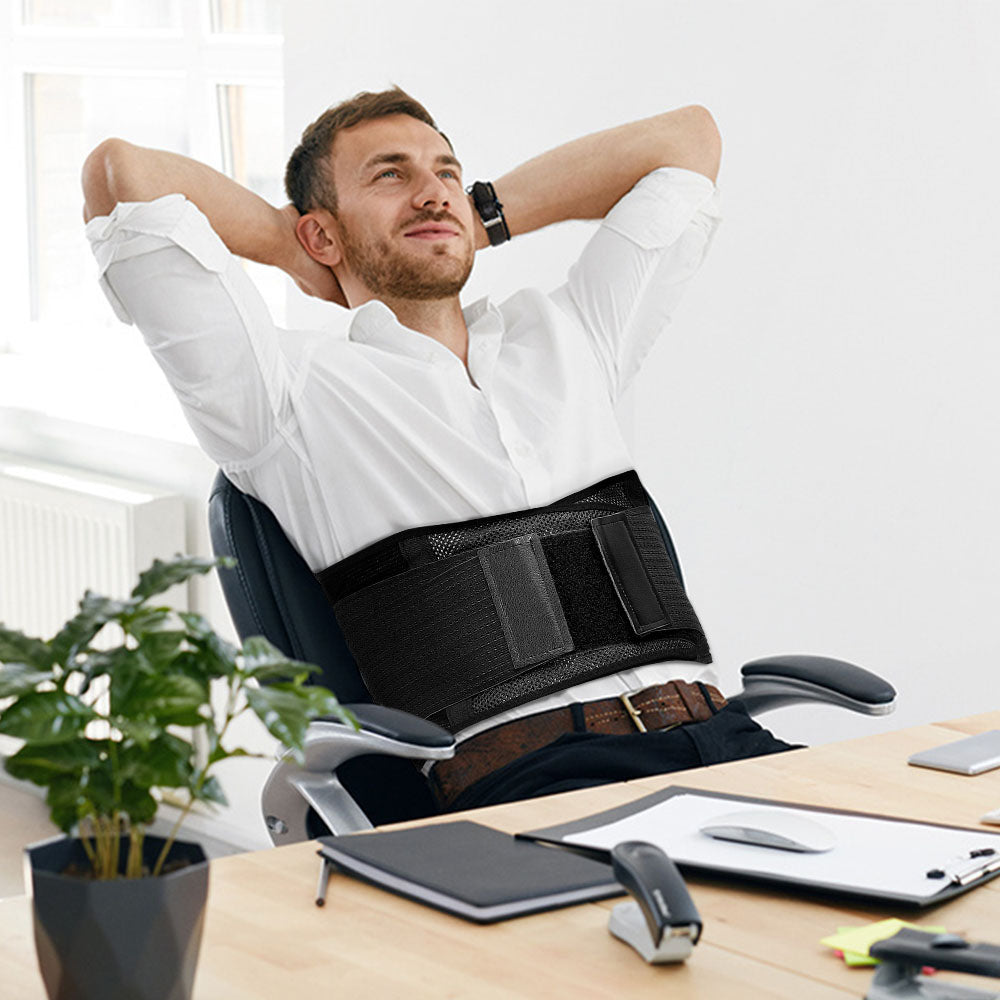 Adjustable Lower Back Support Belt with Detachable Stabilizer Strips