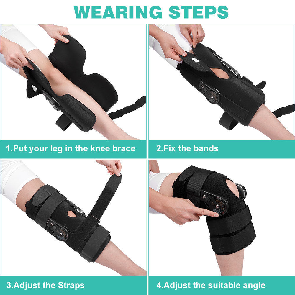 Adjustable Hinged Knee Support with Secure Locking Dials
