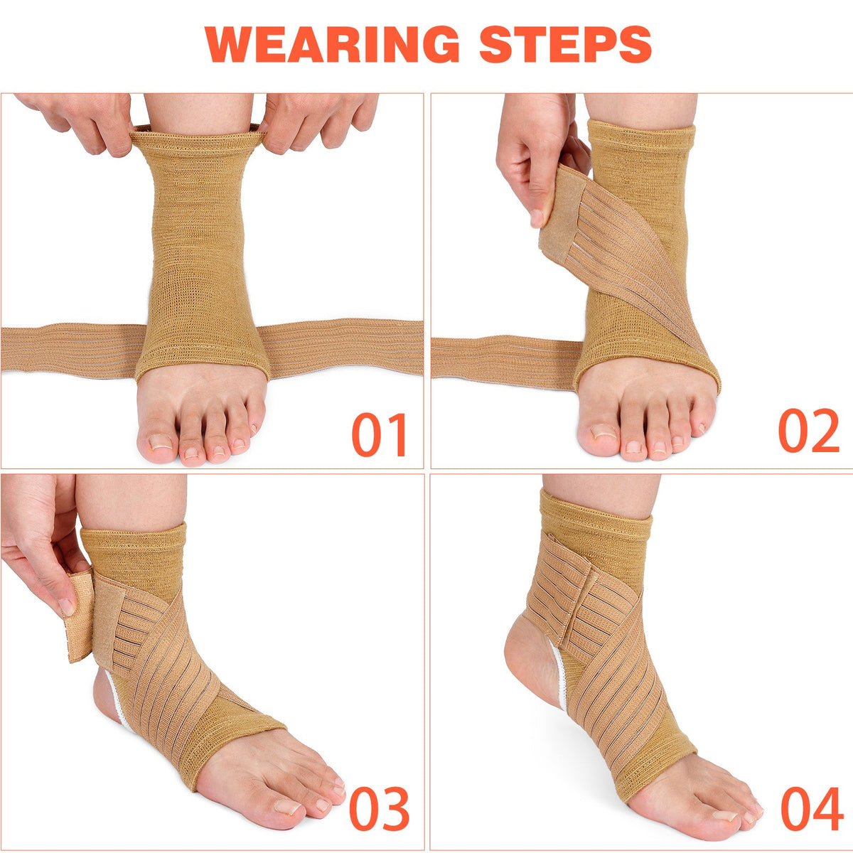 Athletic Ankle Support Wrap with Adjustable Straps – 2 Pack