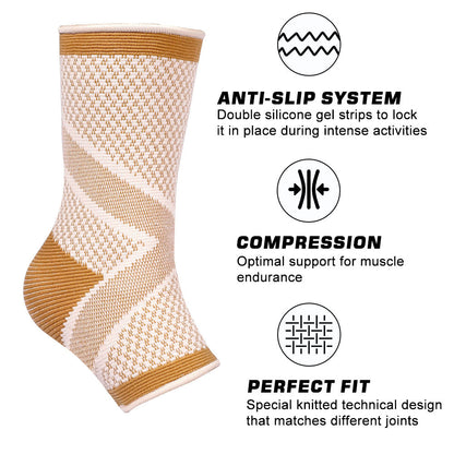 Sporty Ankle Support Sleeves for Runners with Compression