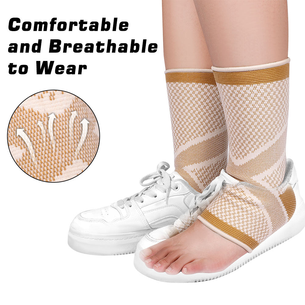 Sporty Ankle Support Sleeves for Runners with Compression