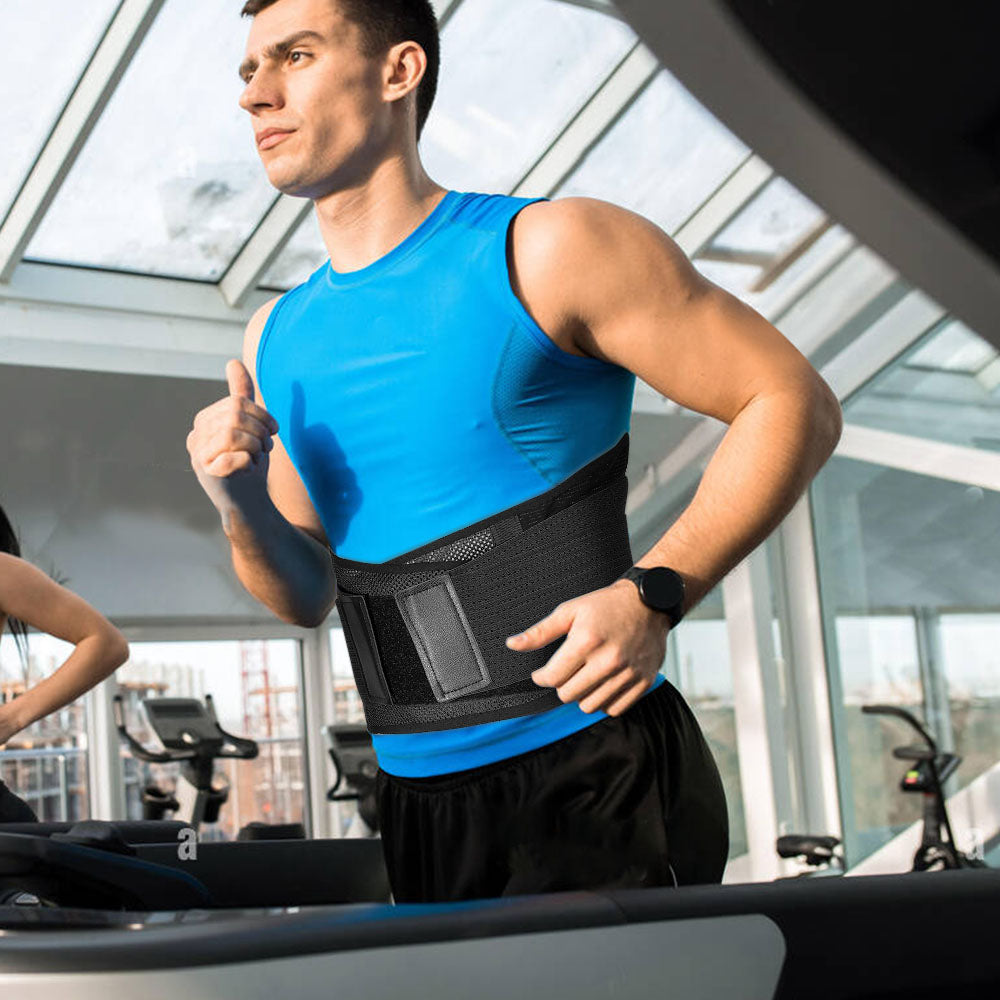 Adjustable Lower Back Support Belt with Detachable Stabilizer Strips