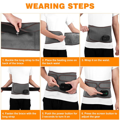 Wireless Back Support Massager with Thermal Heat Therapy