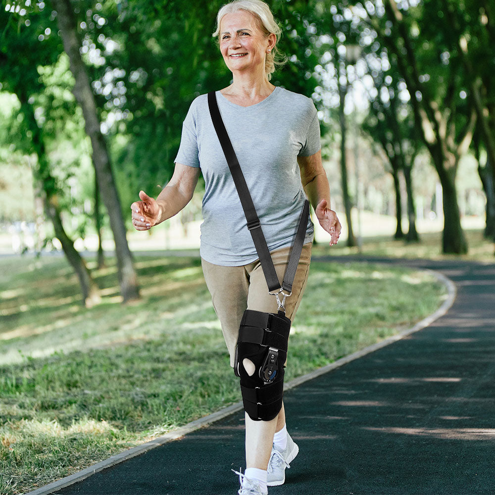 Adjustable Hinged Knee Support with Secure Locking Dials