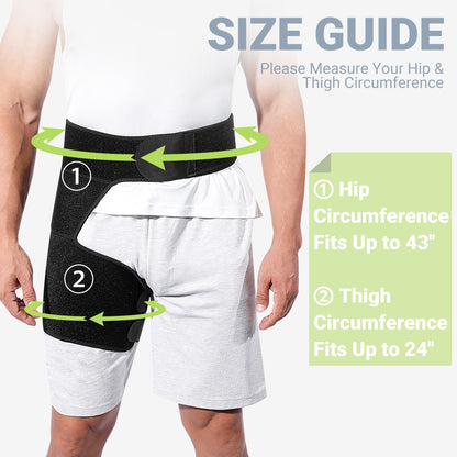 Universal Thigh Support Wrap Adjustable Fit for Sciatica Pain Relief