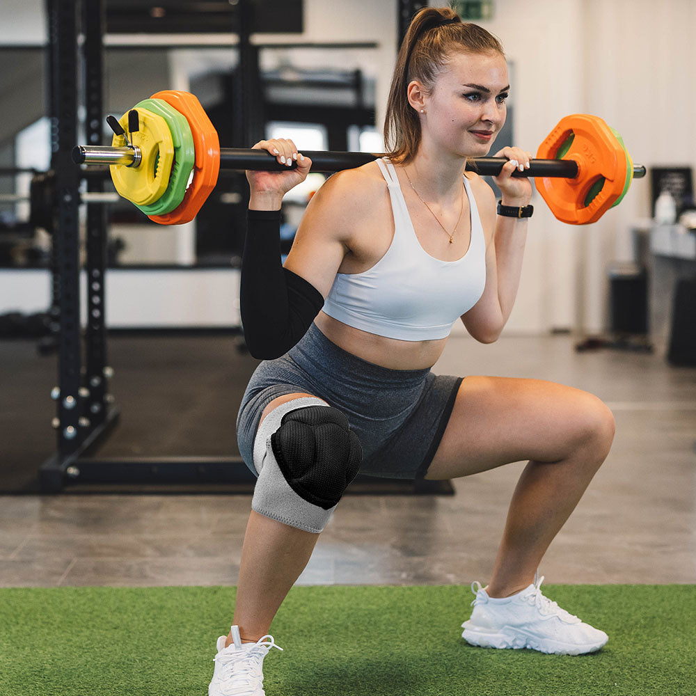 Velthek Athletic Knee Sleeves with Cushioned Pad Support
