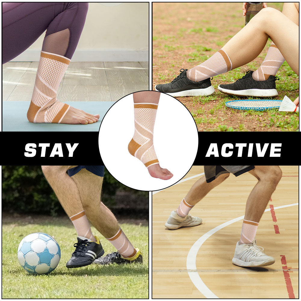 Sporty Ankle Support Sleeves for Runners with Compression