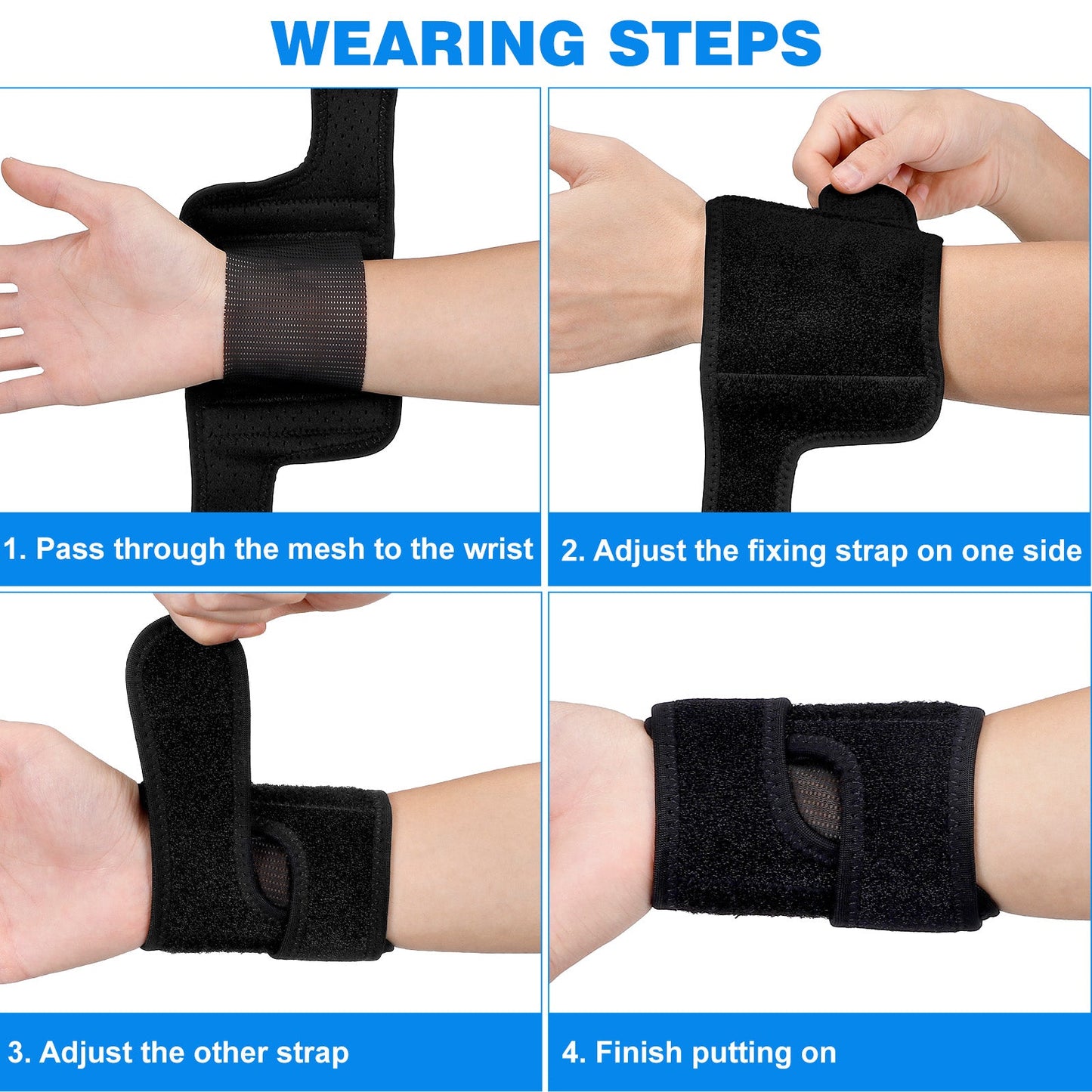Athletic Wrist Support Bands Reduce Injury - 2 Pack