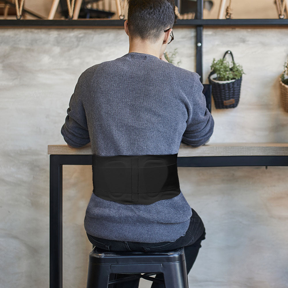 Supportive Lumbar Back Brace with Adjustable Compression Strap