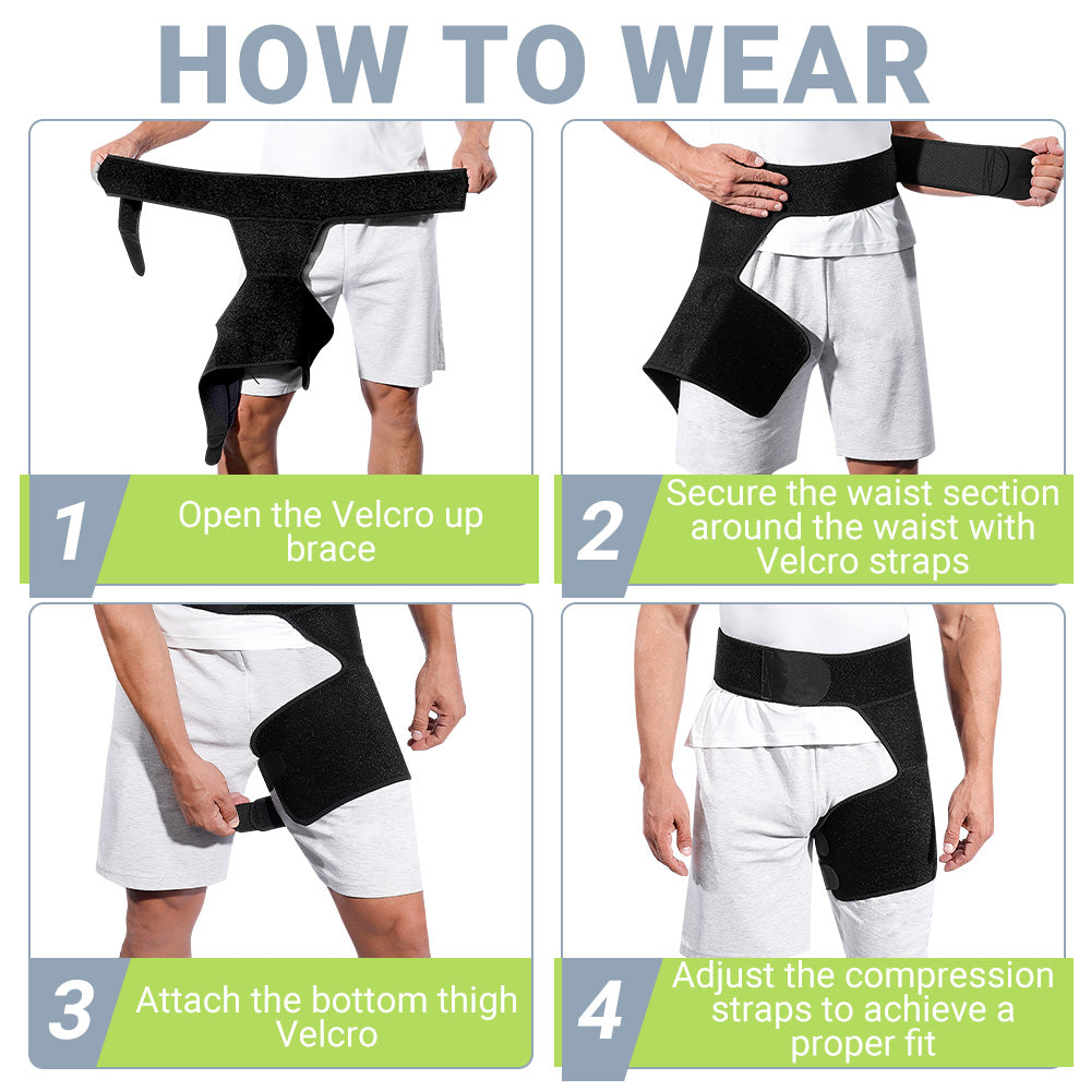 Universal Thigh Support Wrap Adjustable Fit for Sciatica Pain Relief
