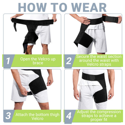 Universal Thigh Support Wrap Adjustable Fit for Sciatica Pain Relief