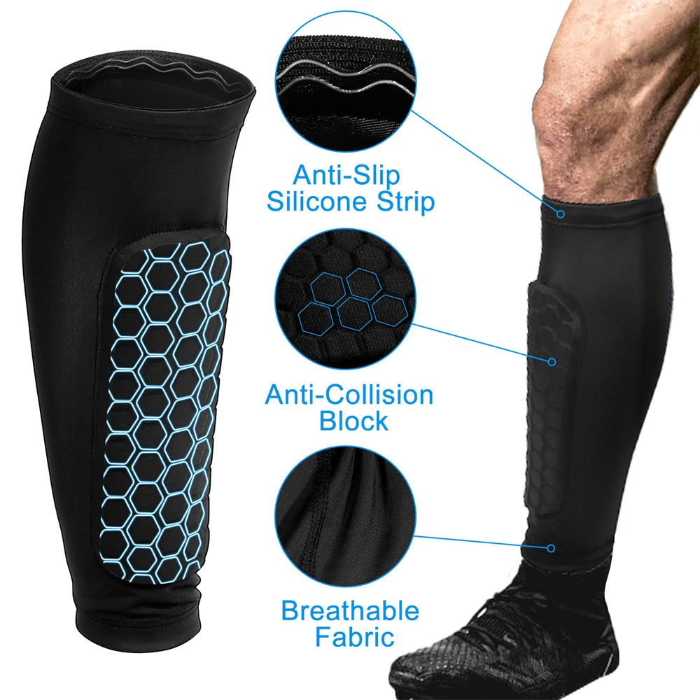 Protective Velthek Football Calf Sleeves with Pads 2 Pack