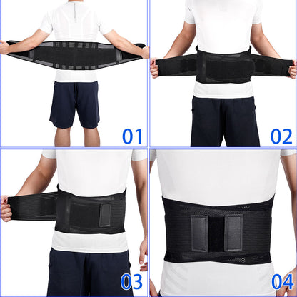 Adjustable Lower Back Support Belt with Detachable Stabilizer Strips