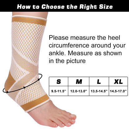 Sporty Ankle Support Sleeves for Runners with Compression
