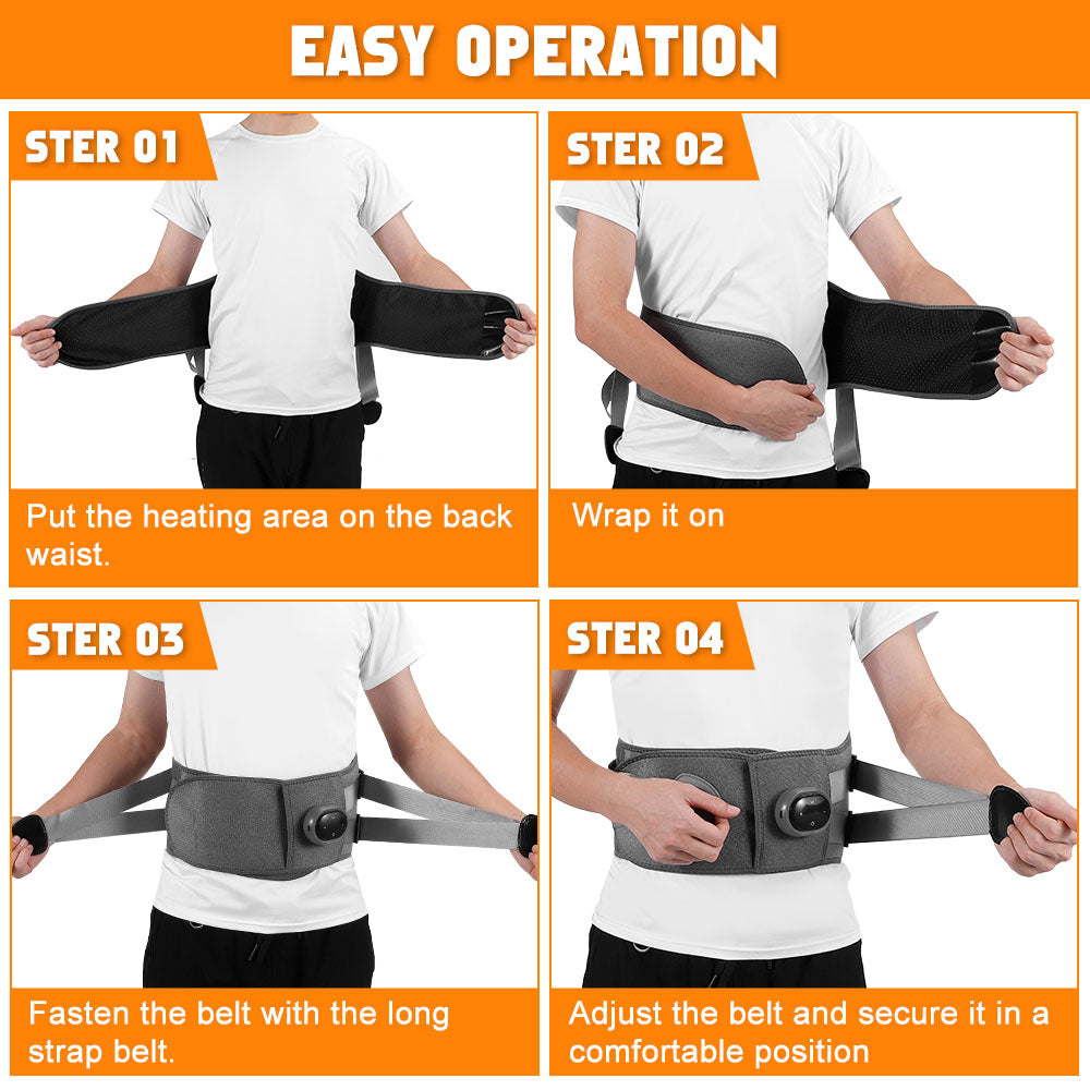 Thermal Electric Back Support Massager Belt