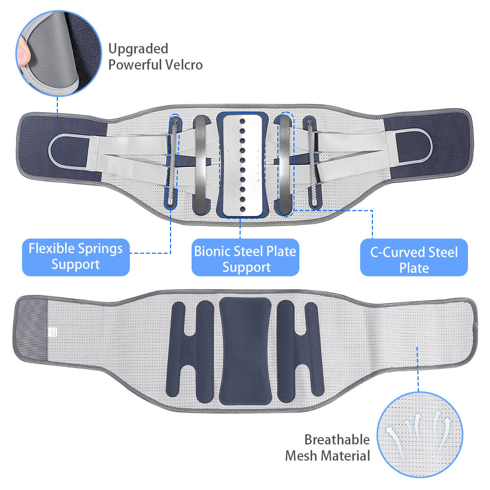 Adjustable Thermal Back Support with Detachable Pads