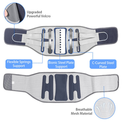 Adjustable Thermal Back Support with Detachable Pads