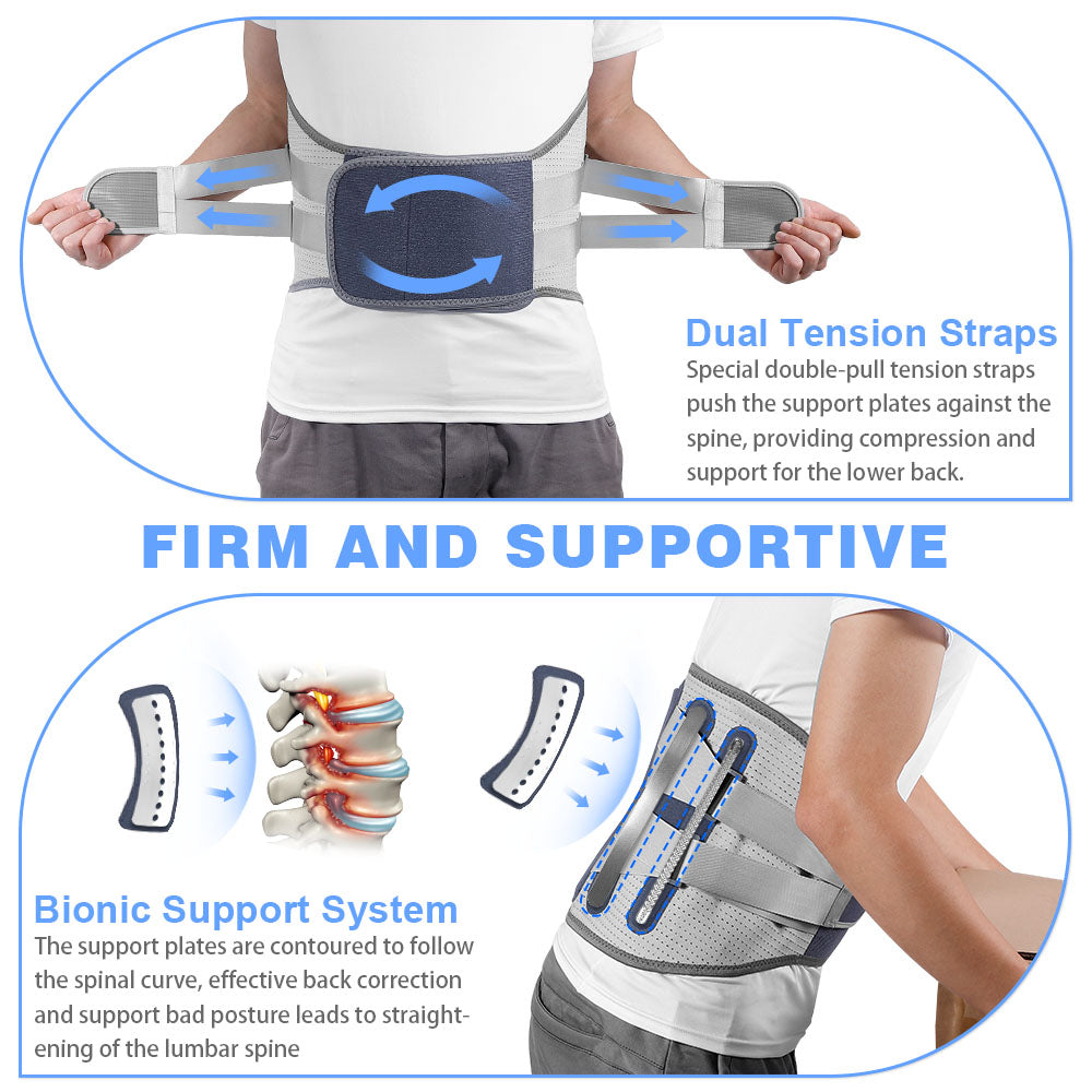 Adjustable Thermal Back Support with Detachable Pads