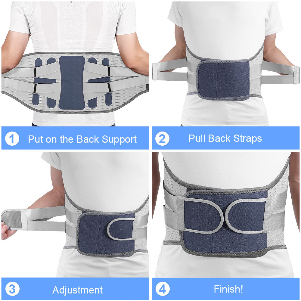 Adjustable Thermal Back Support with Detachable Pads