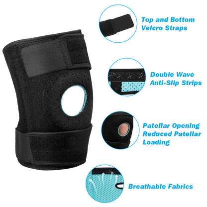 Supportive Hinged Knee Support with Padded Compression Wrap