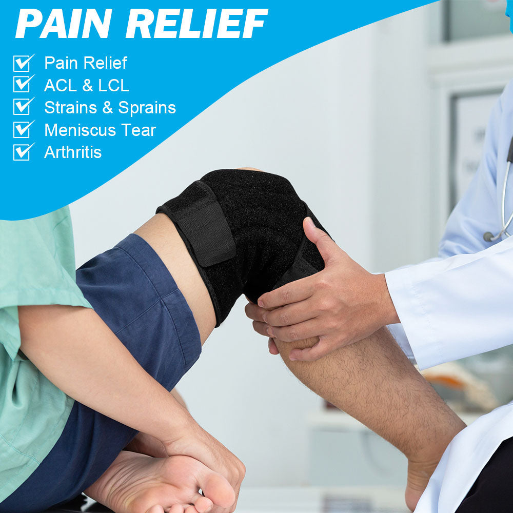 Supportive Hinged Knee Support with Padded Compression Wrap